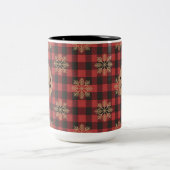 Country Kitchen Monogram Mug with Snowflakes Tweekleurige Koffiemok (Center)