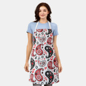 Country Kitchen Paisley Red en Black Western Schort (Gedragen)