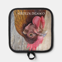 Country Kitchen Rode Kip Hen Pannenlap