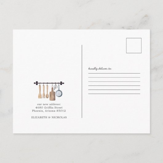 Country Kitchen | Verplaatsingsaankondiging Briefkaart (Achterkant)