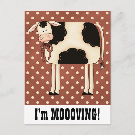 Country Koe Lady Moving Wijziging van het adres ke Aankondigingskaart (Voorkant)