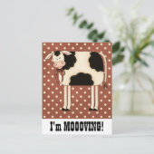 Country Koe Lady Moving Wijziging van het adres ke Aankondigingskaart (Staand voorkant)