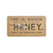 Country Kraft Grunge Boerderij Rauwe Honing Label  (Voorkant)
