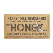 Country Kraft Grunge Boerderij Rauwe Honing Label  (Voorkant)