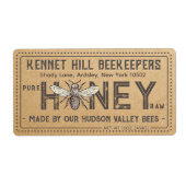 Country Kraft Grunge Boerderij Rauwe Honing Label  (Voorkant)