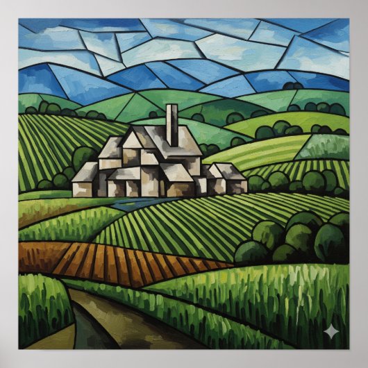country-kubisme poster (Voorkant)