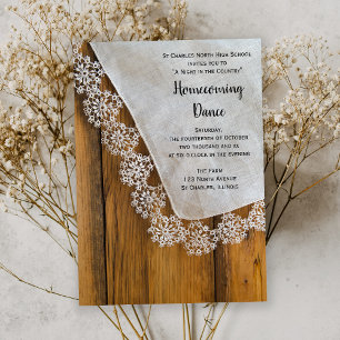 Country Lace Barn Party Homecoming Dance Kaart