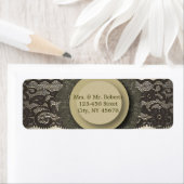 Country lace bloemendamast vintage bruiloft etiket (Insitu)