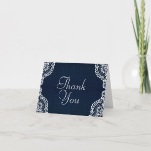 Country Lace & Denim Dankkaartjes Bedankkaart