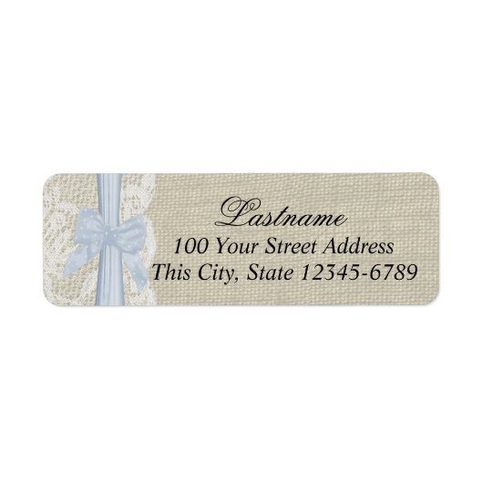 Country Lace en Baby Blue Bow Etiket (Voorkant)
