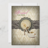 Country lace floral damask  Vrijgezellenfeest Kaart (Voorkant)