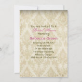 Country lace floral damask  Vrijgezellenfeest Kaart (Achterkant)