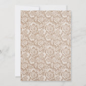 Country Lace Kraft Papier bruiloft uitnodiging (Achterkant)