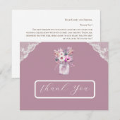 Country Lace Mason Jar Pink Dank je kaart (Voorkant / Achterkant)