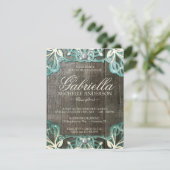 Country Lace Rustic Afstuderen Foto uitnodigen Kaart (Staand voorkant)