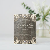 Country Lace Rustic Afstuderen Foto uitnodigen Kaart (Staand voorkant)