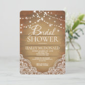 Country Lace Uitnodiging (Staand voorkant)