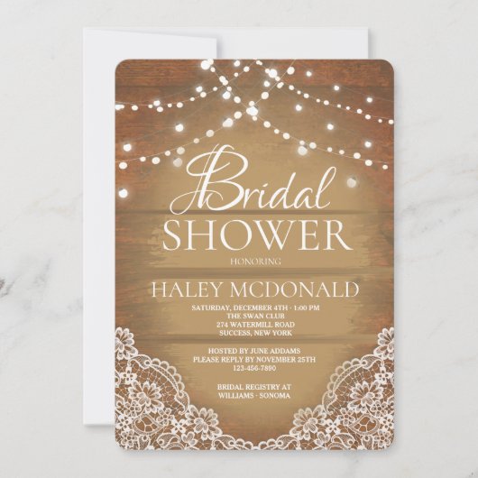 Country Lace Uitnodiging (Voorkant)