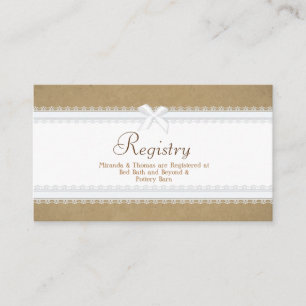 Country Lace Wedding Registry Kaart