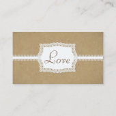 Country Lace Wedding Registry Kaart (Achterkant)