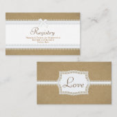 Country Lace Wedding Registry Kaart (Voorkant / Achterkant)