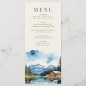 Country Lake Mountain Forest bruiloft Menu (Voorkant)