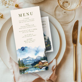 Country Lake Mountain Forest bruiloft Menu