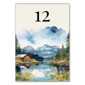 Country Lake Rustic Barn Waterverf bruiloft Kaart (Voorkant)