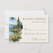 Country Lake Wedding RSVP Kaartje (Voorkant)