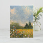 Country Landscape Impressionist Painting Summer Bedankkaart (Staand voorkant)