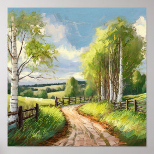 Country Lane Digital Poster