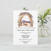 Country lavendel bruiloft boog fine dining Toscaan Kaart (Staand voorkant)