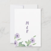 Country lavendel roze groene bloemenlente bruiloft kaart (Achterkant)