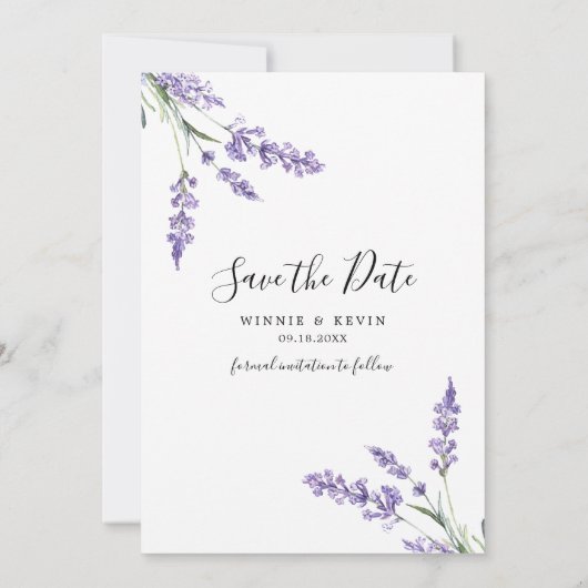 Country Lavendel Sla de datum op Kaart (Achterkant)