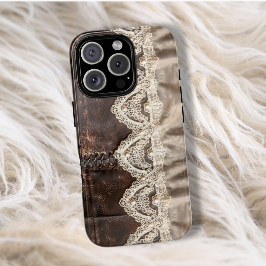  Country Leather Lace Style Vrouwen Case-Mate iPhone Case