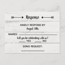 Country Liefde Western Rustiek RSVP Briefkaart