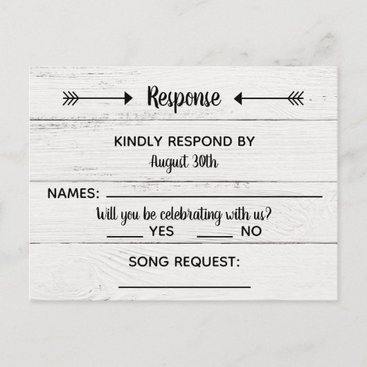 Country Liefde Western Rustiek RSVP Briefkaart (Voorkant)