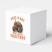Country Life Boy die houdt van tractoren Bedankdoosjes (Achterkant)