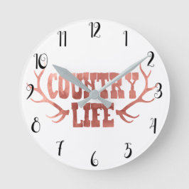 Country Life Hertenpezen Perzik Roze Goud Glam Ronde Klok