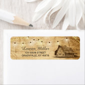 Country Lights klein adreslabel met schuur Etiket (Insitu)