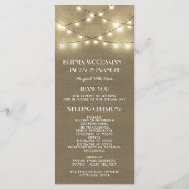 Country Lights + Rustieke Burlap Wedding Programma Programmakaart