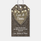 Country Lights rustieke eiken boom bruiloft dank u Cadeaulabel (Voorkant)