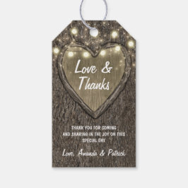 Country Lights rustieke eiken boom bruiloft dank u Cadeaulabel