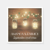 Country Lights Rustieke Mason Jar bruiloft servett Servetten (Voorkant)