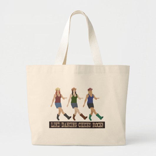 Country Line Dancing Girls Grote Tote Bag (Voorkant)