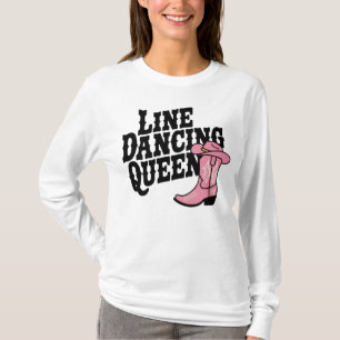 Country Line Dancing Queen Cowgirl Laarzen Western T-shirt