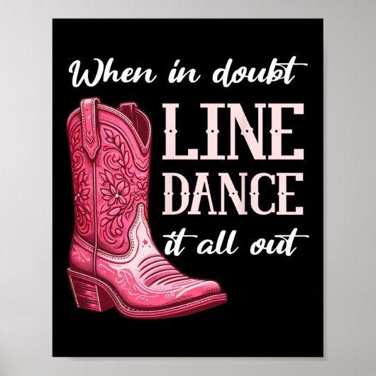 Country Line Dancing Vrouwen Meisje Poster (Voorkant)