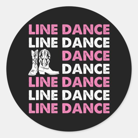Country Line Dancing Western Dancer Cowboy Boots Ronde Sticker (Voorkant)