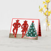 Country Line dansers met rode gespeelde kerst Kaart (Gele Bloem)