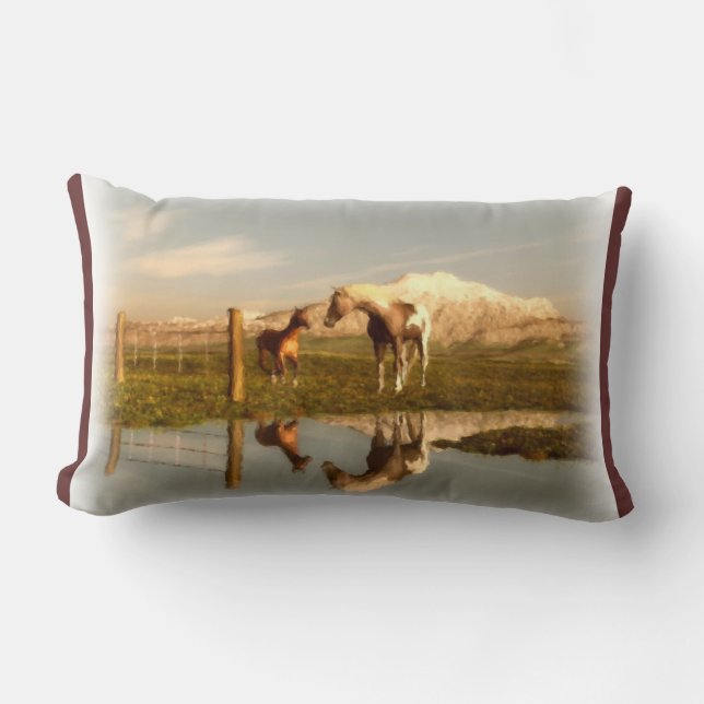 Country Living Paard lumbaal kussen (Voorkant)